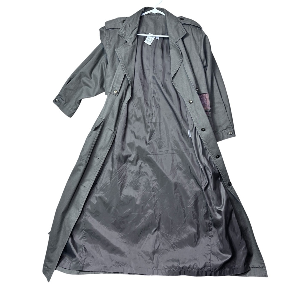 Together Stylish Gray Trench Coat Womens Size 8P Cute with Anything - Picture 10 of 13